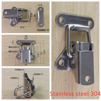 

Stainless Steel 304 toolbox Locking Latch hasps Metal Toggle Catch Clasp box Loaded hinges Furniture Hardware Accessories