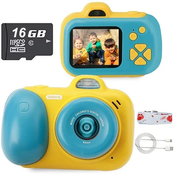 

Beiens Kids Camera Toys 24MP Selfie Digital Photo Camera Children Educational Toy 12 Languages 16G Supported Birthday Gifts
