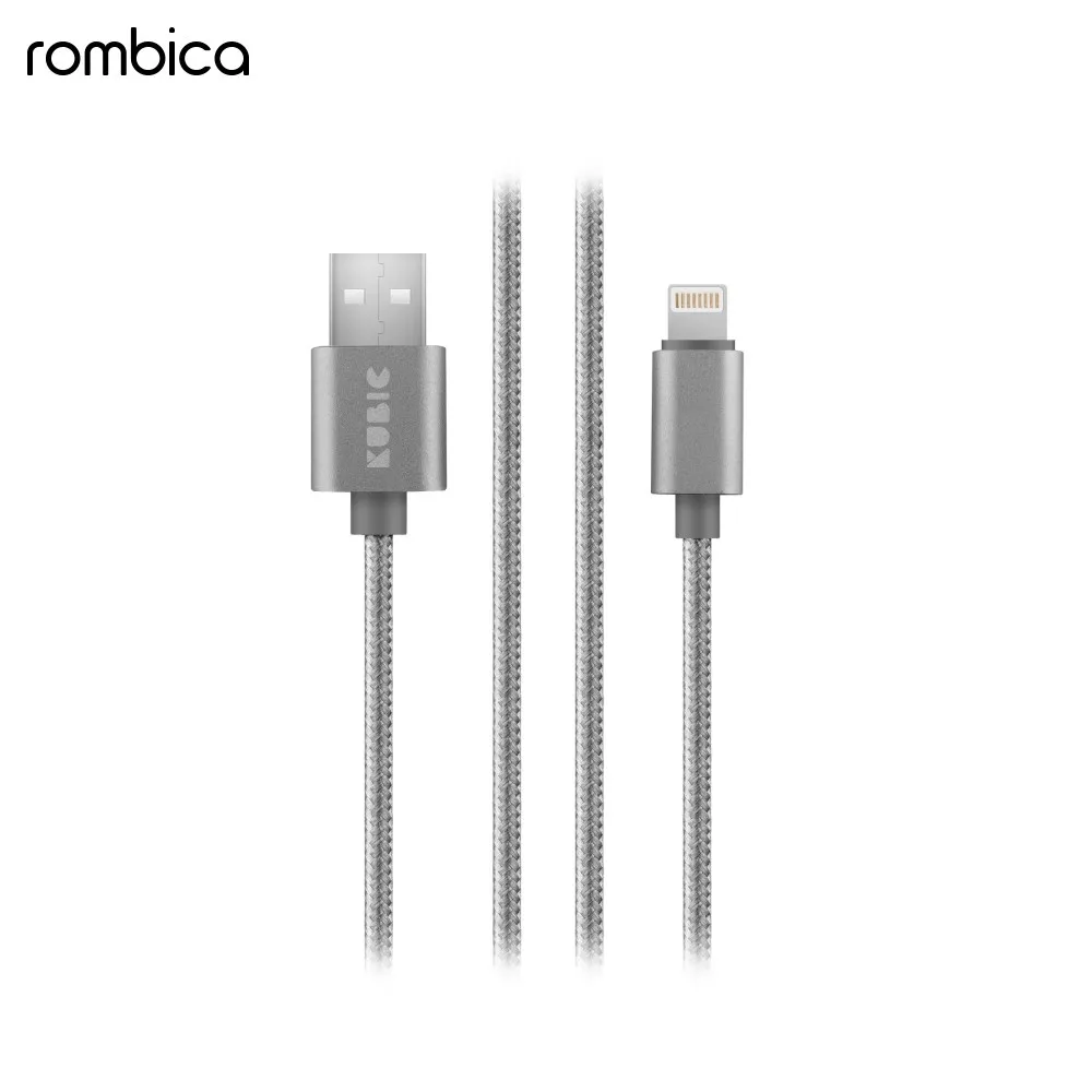 Кабель Kubic C02L USB- Apple Lightning, текстиль/алюминий, серый, 2 м.(K-C02LGR