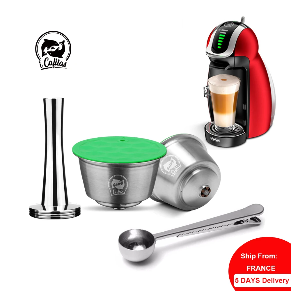 Dolce Gusto Capsule Refillable Dripper Coffee-Machine Stainless-Steel Metal Nescafe Tamper