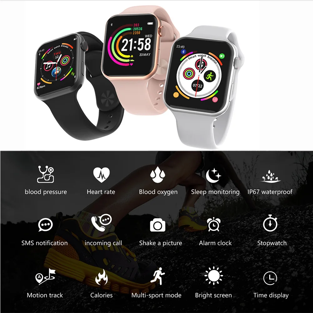 200 Новинка F10 спортивные Смарт-часы 1,54 мАч "полный экран Погода Bluetooth Смарт-часы для мужчин и женщин для Android iPhone Телефон PK iwo 8