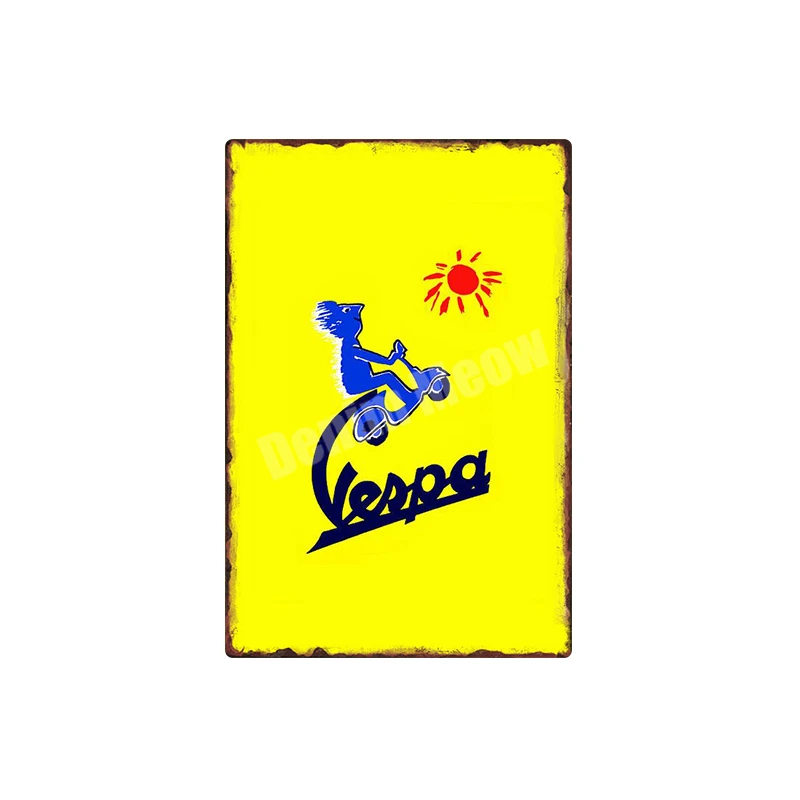 Vespa ретро жестяная вывеска, автомобильные мотоциклы, металлический художественный плакат, Бар Паб гараж, украшение на стену, мото Clube Faro, винтажный домашний декор N301