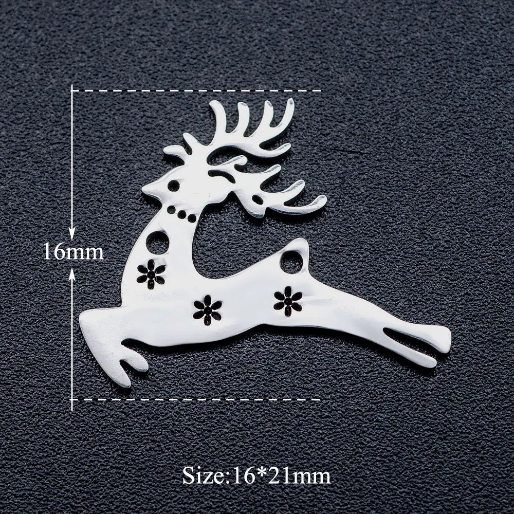 5pcs/lot 316L Stainless Steel Crhistmas Father Santa Claus Deer Tree DIY Connector Charm Wholesale Factory Direct Selling