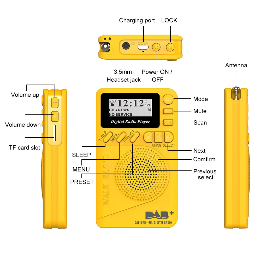 P9 мини карманный DAB / FM цифровой радиоприемник демодулятор с жк дисплеем