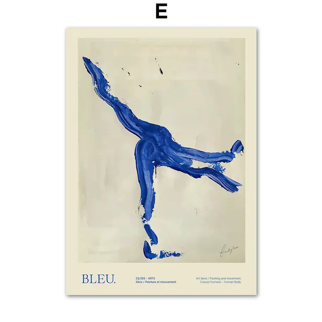 Minimalism Abstract Line Body Blue Skater Wall Art Canvas Painting Nordic Posters And Prints Wall Pictures For Living Room Decor E