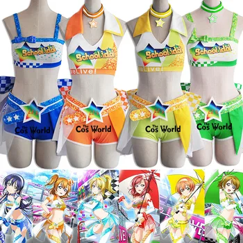 

Love Live Arcade Game Racing Girl Honoka Kotori Umi Eli Nozomi Maki Nico Suit Uniform Tops Shorts Outfit Anime Cosplay Costumes