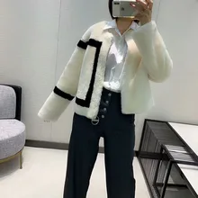 Осенне-зимнее женское Новое Элегантное белое меховое пальто на плоской подошве Размеры s m l по всему миру