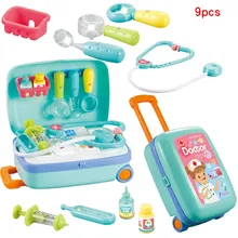 Обучающие игрушки для детей, Веселые Обучающие игрушки для детей, чехол на колесиках, детское мини-столовое оборудование, багажный набор, 9 шт. Y1014