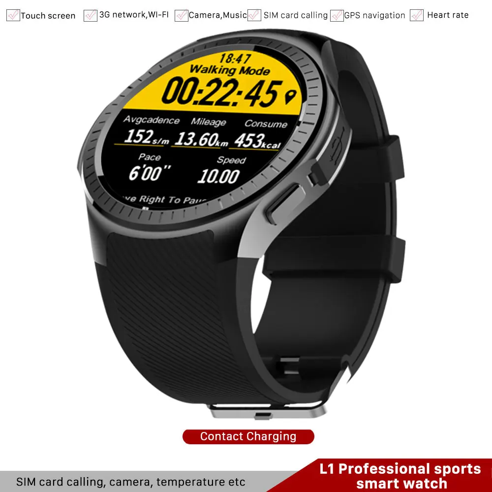 Умные часы L1 A1 наручные с Bluetooth для занятий спортом фитнесом GPS умные 2G Wi Fi BT MP3