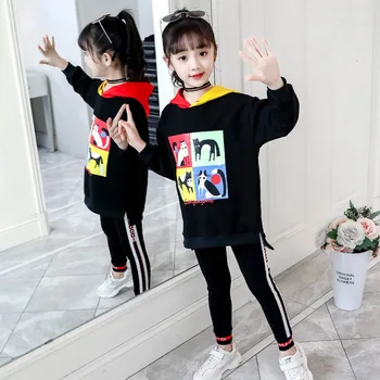 

Girls Clothes Sets Autumn Children's Clothing Set Sweatshirt + Pants Two-piece Casual Kids Sport Suits Teenage 6 8 9 10 12 years