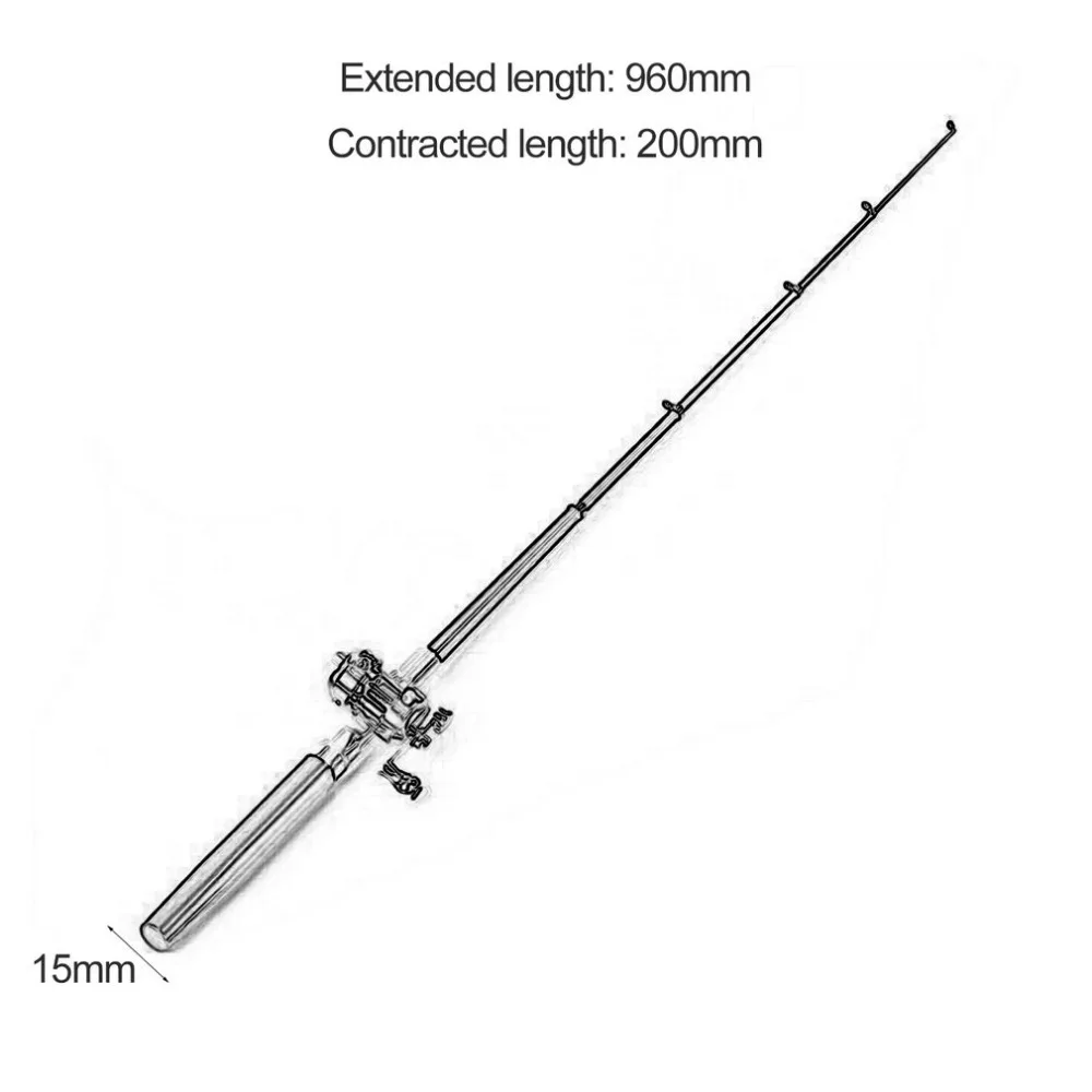 hot sale Super Lightweight Portable Fishing Set Pen Rod with Reel Mini Telescopic Fishing Rod+ Reel Pocket Fishing Reel