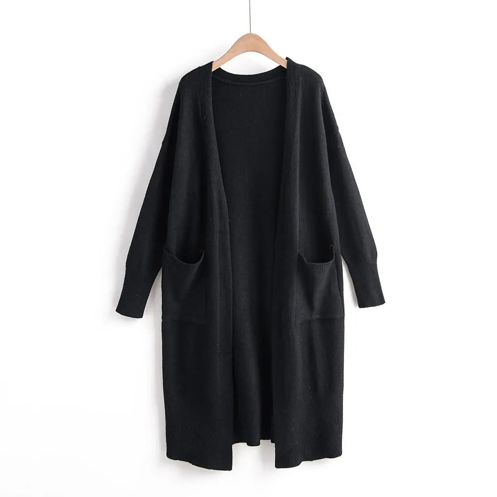 Осень и зима, корейский женский длинный свитер, кардиган, свободное большое Женское пальто, свитер для женщин, плюс размер, женские кардиганы