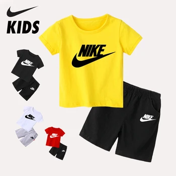 

Nike Summer Boy T-shirt Girl Clothes Children Clothing Sets Cotton Short Sleeve Kids Sport Suits For Kids 2Y-10Y