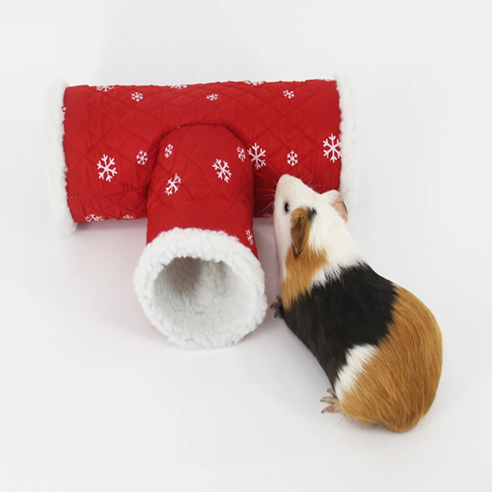 Small Animals Guinea Pig Chinchilla Tubes Toys Pets T Shape Playing House Hut Warm Bed Pet Hamster Tunnels Supplies | Дом и сад