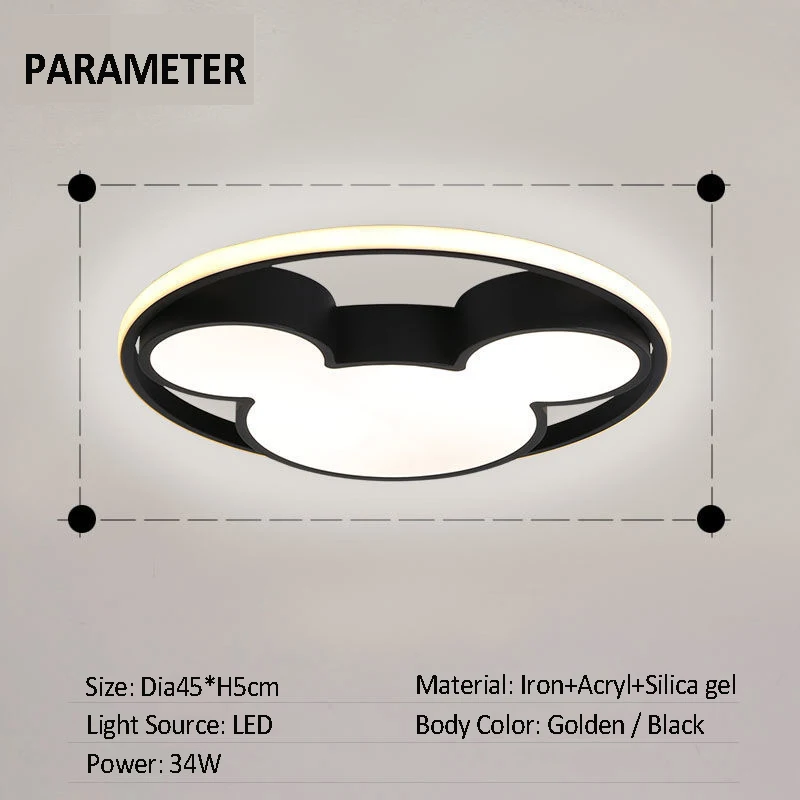 LED Ceiling Light 34W Mickey Mouse Cartoon Children's Bedroom Living Room