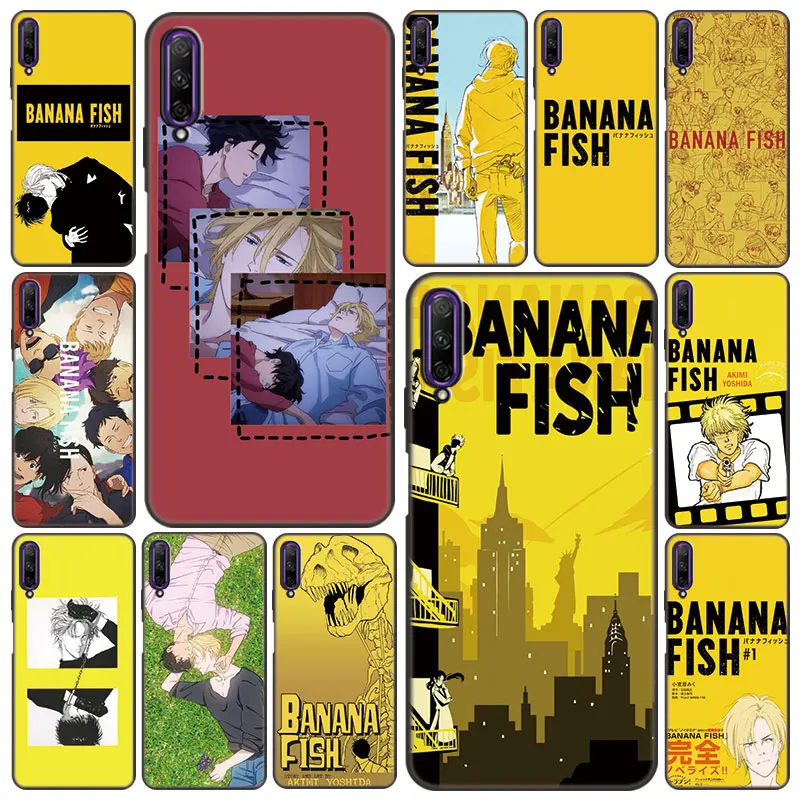 Giapponese Anime Banana Caso Di Pesce Per Huawei Y9A Y9S Y8P Y8S Y7A Y7P Y6P Y6S Y5P Y5 Lite Y6 Y7 Y9 Prime 2018 2019 Nero Della Copertura