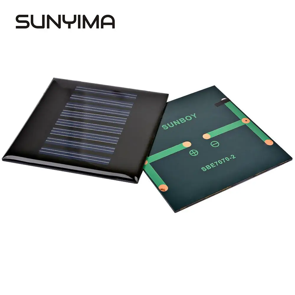 SUNYIMA 2 шт. Портативный Солнечный Панель s Китай 70x70 мм 4V 60mA зарядка от солнечной