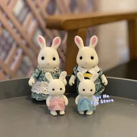 1/12 Children's Miniature Dollhouse Furniture Accessories Baby Plush Dolls Forest Rabbit Family Critters Toys For Girls 2