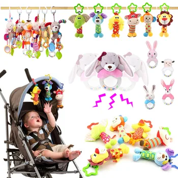 

Newborn Baby Plush Stroller Toys Baby Rattles Mobiles Cartoon Animal Hanging Bell Educational Baby Toys 0-12 Months Kid Gifts