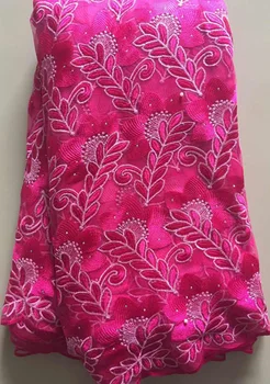 

ROSE RED Latest French Nigerian Laces Fabrics High Quality Tulle beads African Laces Fabric Wedding African French Lace NLL3058