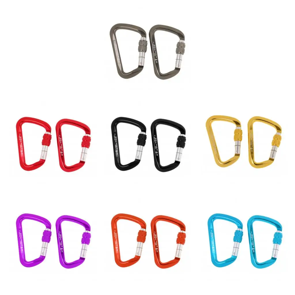 

2pcs 30KN Auto Locking Carabiners Tree Arborist Rock Climbing Safety Rescue Gear