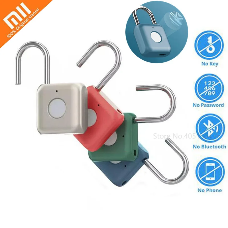 Xiaomi умный электронный отпечаток пальца замок висячий замок отпечатков пальцев разблокировка usb зарядка умный дом путешествия офисный безопасный замок безопасности