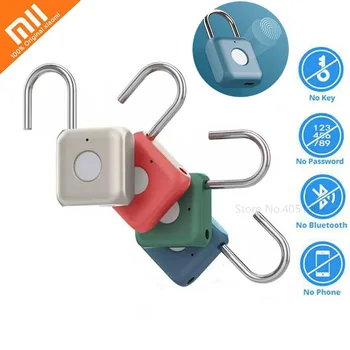 

Xiaomi Smart Electronic Fingerprint Lock Padlock Fingerprint Unlock USB Charging Smart home Travel Office Safe Security Padlock