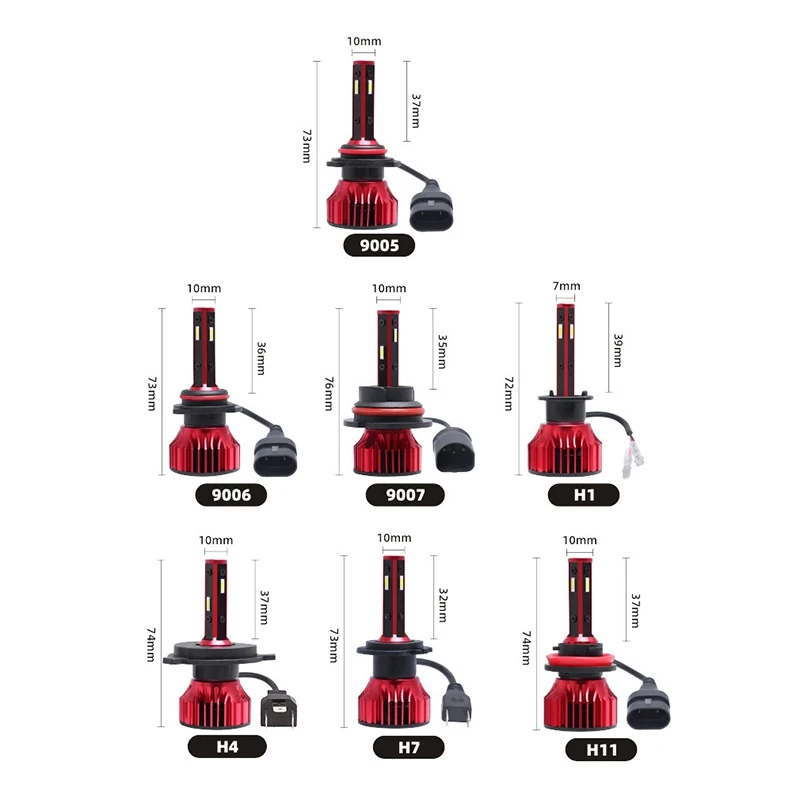 

Car Light Bulbs 4-Sides COB LED Headlight Kit Auto Led Head Light 2000W 285000LM Hi-Lo Beam Bulbs 6500K Cold White
