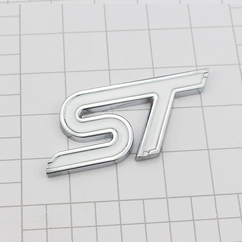 Серый ABS пластиковая эмблема стикер ST Label 3D ST логотип наклейка спортивный стиль для Ford Focus для Fiesta Ecosport Kuga Mondeo Everest аксессуар - Название цвета: Серый