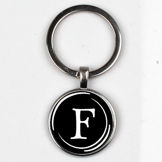 XKHLHJ 26 English alphabet keychain name first letter ABCD pendant  key chain car wallet handbag men and women jewelry gift 6