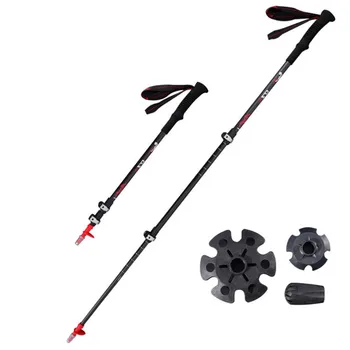 

Portable Shock-proof Walking Stick Telescopic Trekking Hiking Poles Ultralight Anti-Slip Handle Crutches Hiking Accessories Set