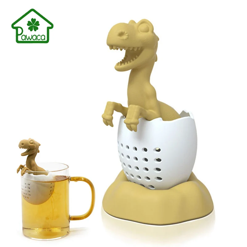 New Cartoon Dinosaur Shape Tea Strainer Food Grade Silicone Tea Infuser