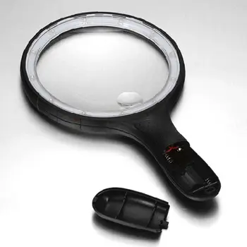 

Handheld Magnifier Illuminated 12 LED Lights High Magnification Glass Upgraded for Seniors Reading Stamp Map Jewelry