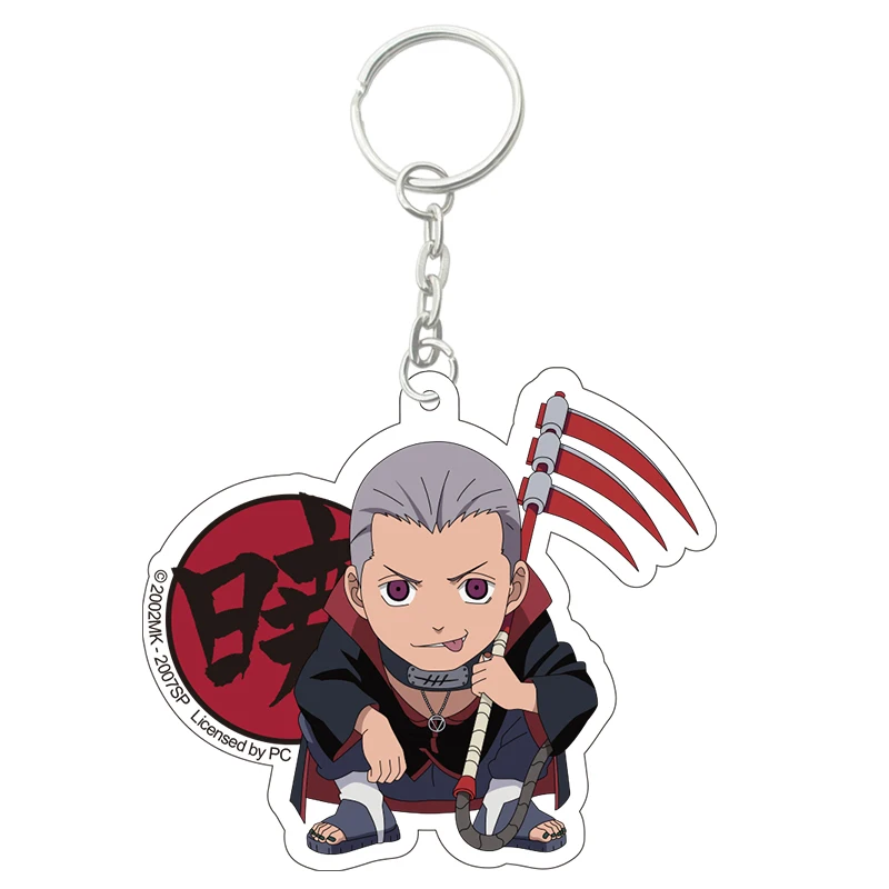 Anime NARUTO Akatsuki Uchiha Itachi Cosplay Props Pein Pain Sasori Konan Deidara Kisame Kids Adult PVC Keychain Pendant Toy New - Цвет: F