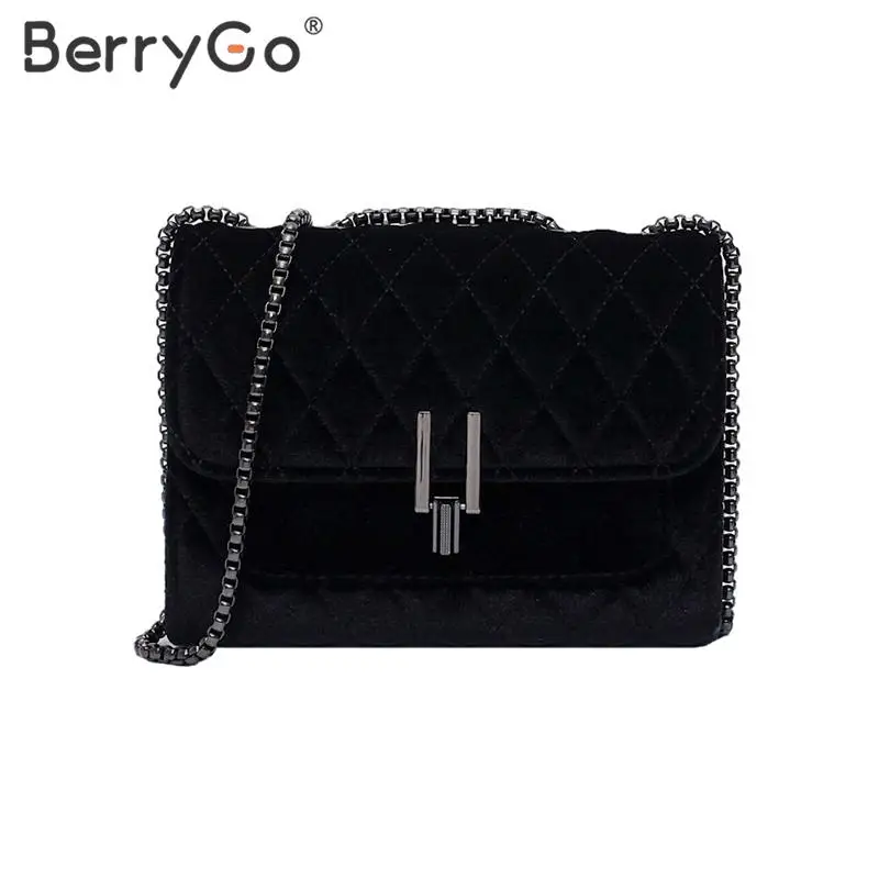 BerryGo, модная клетчатая сумка через плечо, Женская Офисная, для работы, шикарная, Осень-зима, ручная сумка, уличная, на кнопках, на молнии, с цепочкой