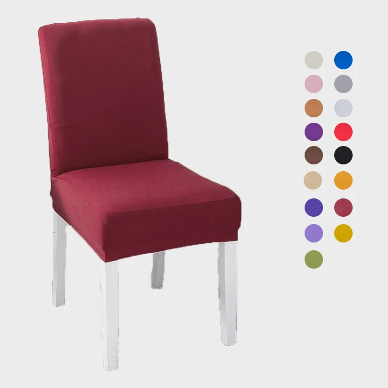 

Chair Cover Spandex Solid Seat Covers Universal Elastic Stretch Slipcovers for Dining Kitchen funda para silla elasticada 20003