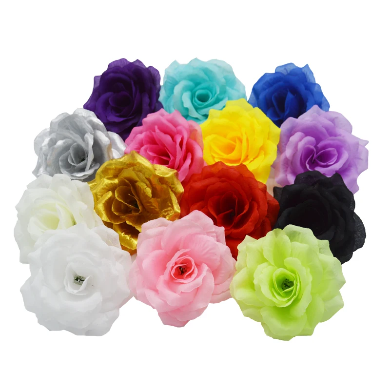 50x Mix Color Artificial Rose Head Flower Buds Festival Party DIY Decor pretty 