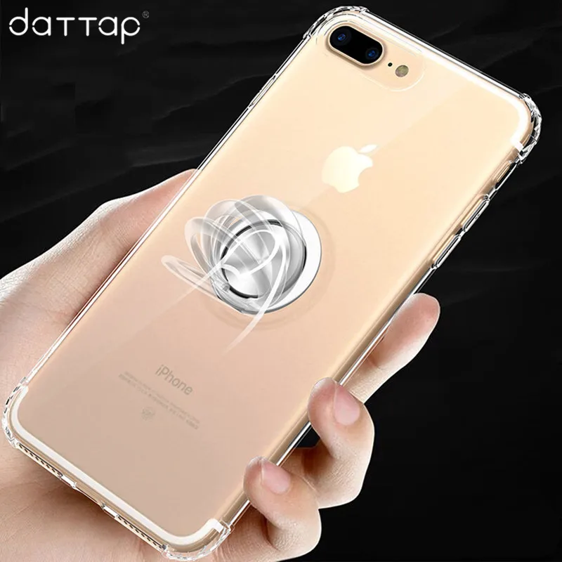 

For iPhone 7 8 6 6s Plus X Xr XI Xs Max 2019 Case Transparent Ring Holder Soft Silicone Cover For iPhone 11 pro max Phone Case