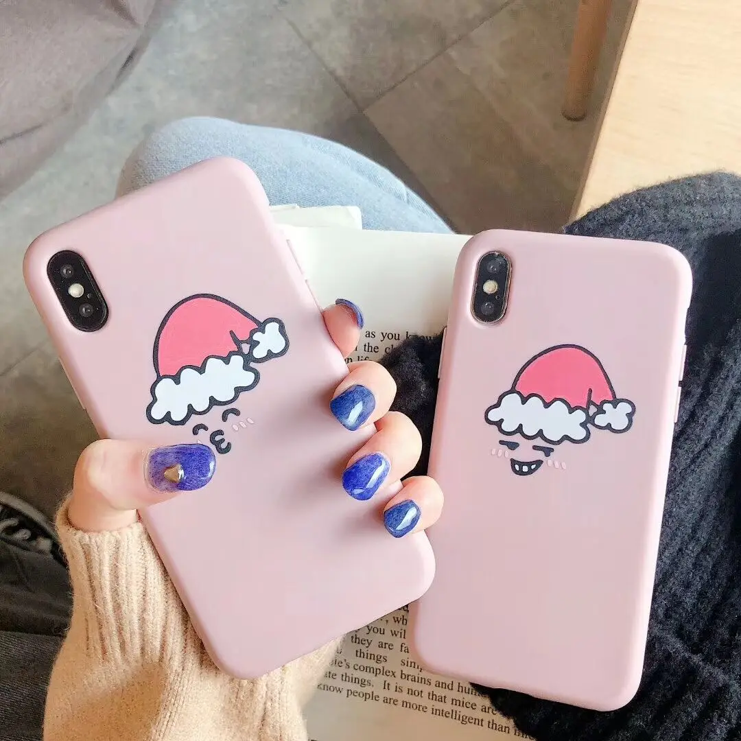 Чехол для телефона Remazy Funny Face Hat iPhone 11 Pro XR X XS Max 6 S 7 8 Plus милый мультяшный розовый