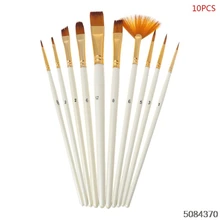 10 шт кисти для рисования акварельные нейлоновые волосы круглые filber Angel плоские Кисти для краски