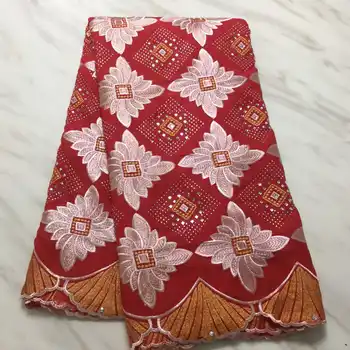 

Latest African Cotton Lace Fabric 2019 High Quality Nigerian French Pure Cotton Embroidery Swiss voile Lace Fabrics 5Yards