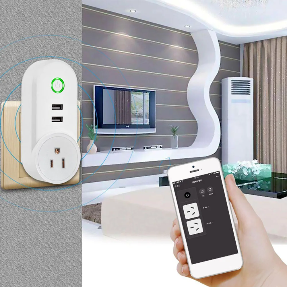 

ZigBee Smart Wifi Power Strip 2 USB Port APP Remote Control Voice Control Home Timer for Android iOS
