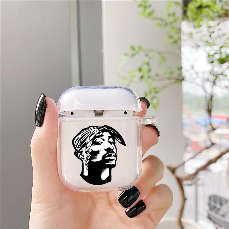 Чехол Rapper Tupac 2Pac Makaveli Air Pods чехол для Apple Airpods 2/1 мягкий прозрачный наушников Airpod Pod