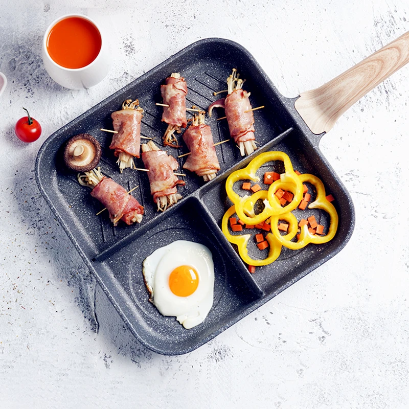 

Breakfast Pot Three-in-one Multi-function Cuisine Flat Frying Pan Non-stick Omelet Cooker Pot Value Breakfast
