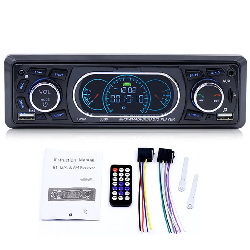FM AUX Mp3 Автомагнитола стерео приемник 1 Din Авто управляемые автомобили Bluetooth аудио модулятор центральный мультимедийный Android dvd-плеер - Цвет: FM MP3 8809