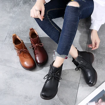 

SONDR botas mujer bottes femme automne genuine leather ankle boots for women fashion platform shoes woman zipper sapato feminino