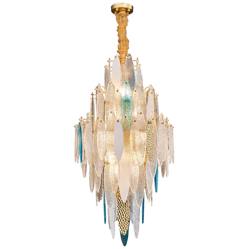 Art Deco LED Postmodern Glass Iron Chandelier Lighting Lustre Suspension Luminaire Lampen For Dinning Room