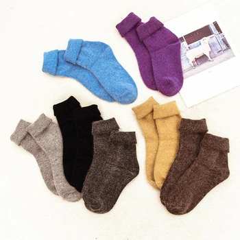 

5 Pairs/lot Women Sock Solid Color Girls Cotton Thicken Warm Ankle Sock Winter Autumn Warme Female Funny Sock Meias calcetines