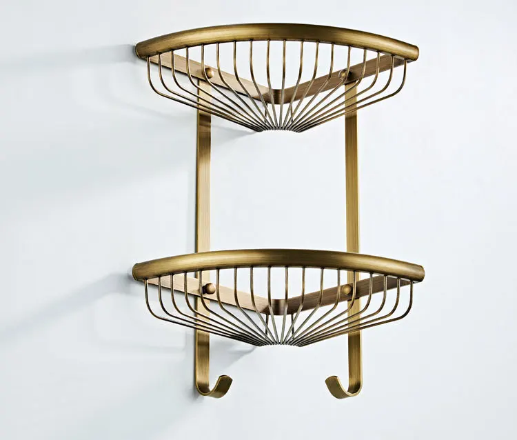 Tan archaize color restoring ancient ways all quality chrome plated copper double Angle basket basket fan delta 