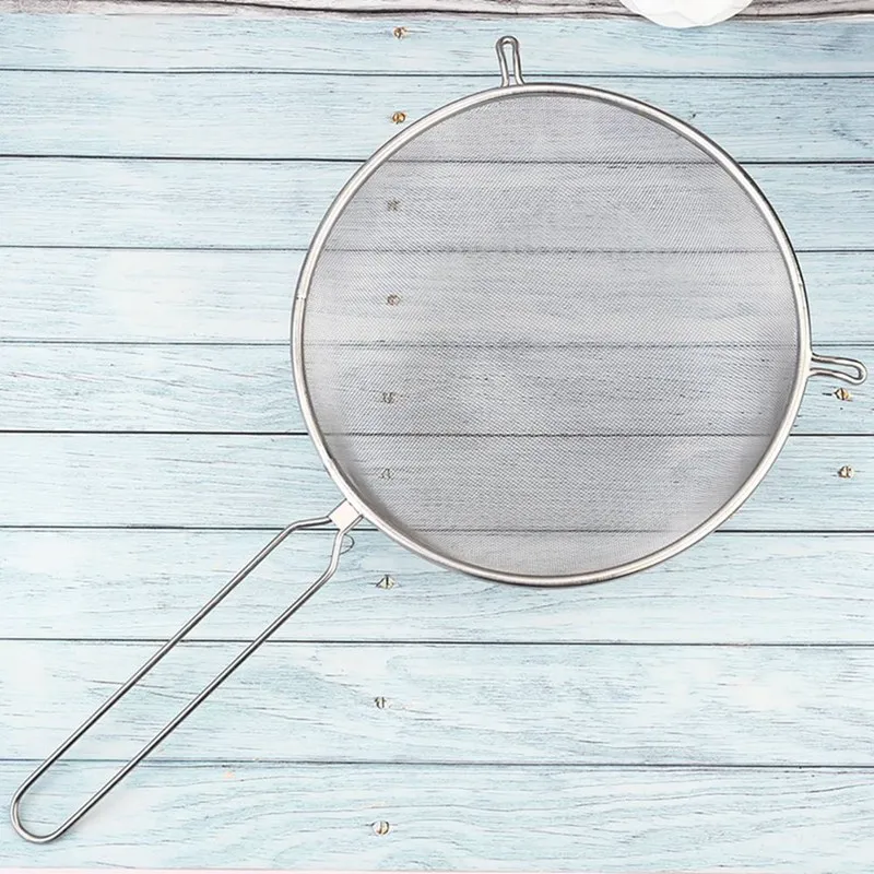 6/8/10/12 Inch Optional Kitchen Stainless Steel Flour Tea Strainer Mesh Colander Sieve Filter Sifter Strainer Mesh Sieve